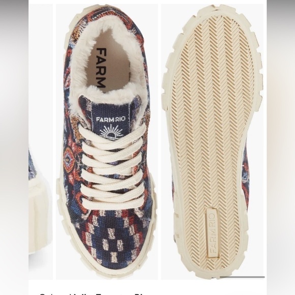 NWT Farm Rio Ainika Floral Platform SneakerTapestry Blue - Picture 5 of 7